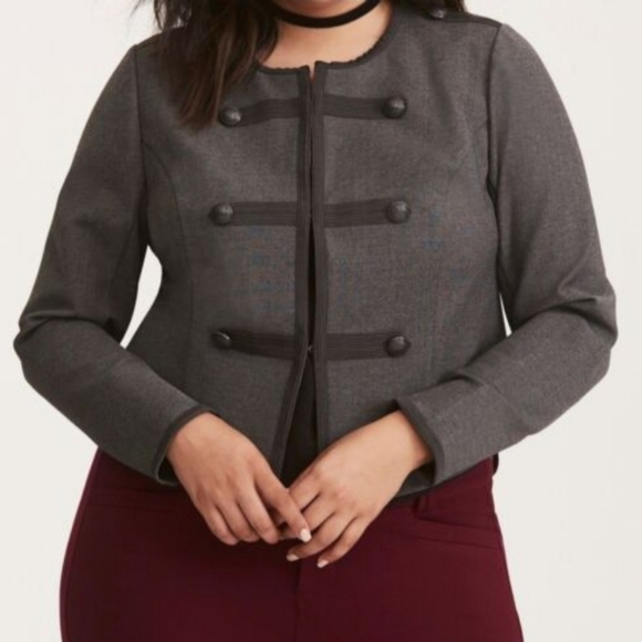 torrid Jackets & Blazers - Torrid crop Moto Military Steampunk style jacket size 1X